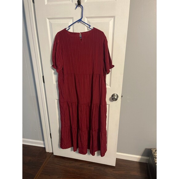 PRETTYGARDEN CHIC Summer Casual Boho Dress Size XL Wine Red New With Tag - Picture 6 of 9